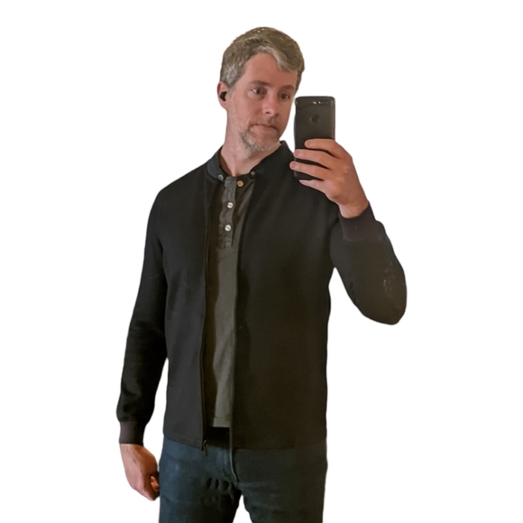 Bomber Jacket - slim US Me - Navy - Massimo Dutti - Wool Blend - Picture 3 of 4